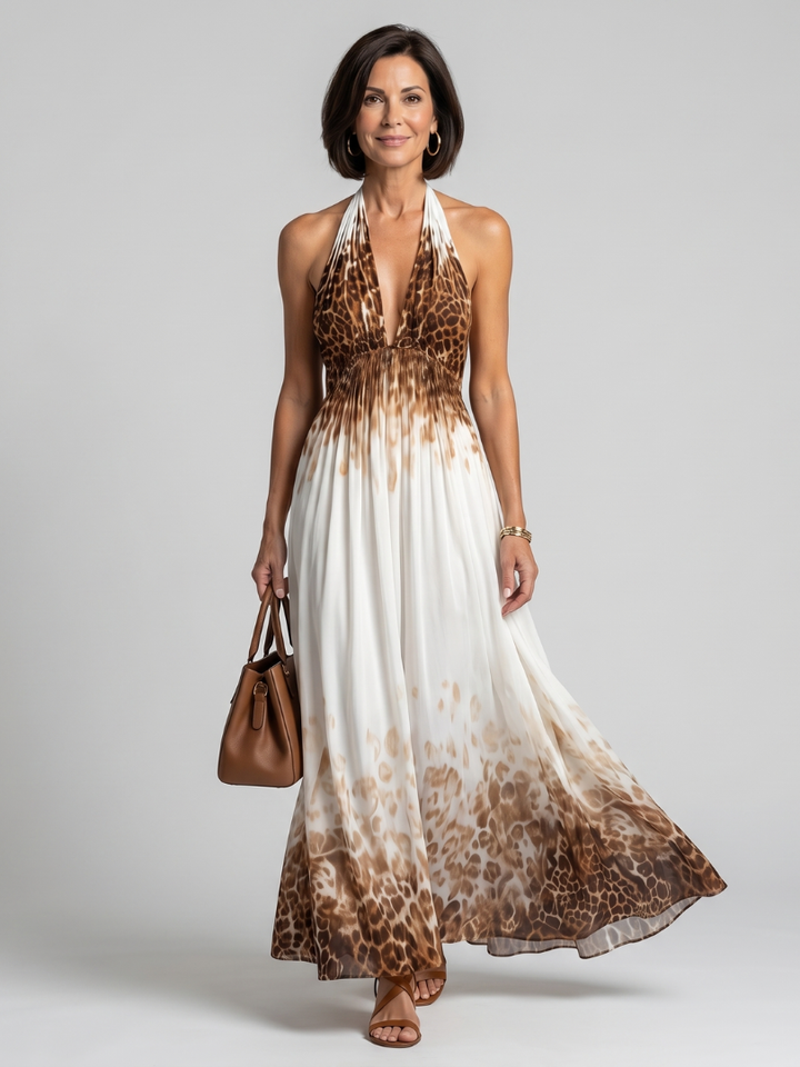 Gio | Pleated White Midi Dress
