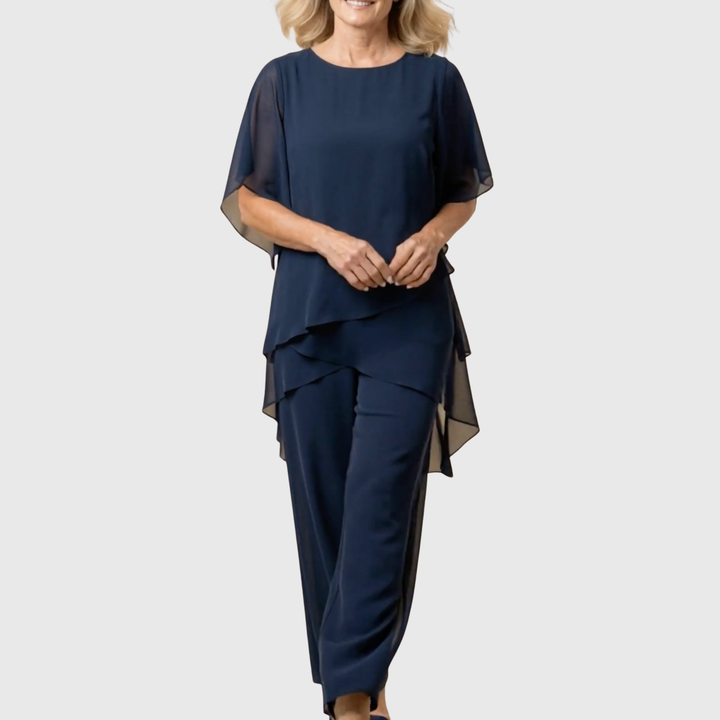 Elara | Layered Top &amp; Wide-Leg Pants Set