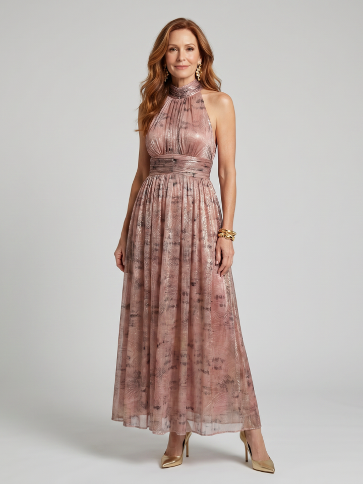 Isa | Textured Finish Sleeveless Midi Dress