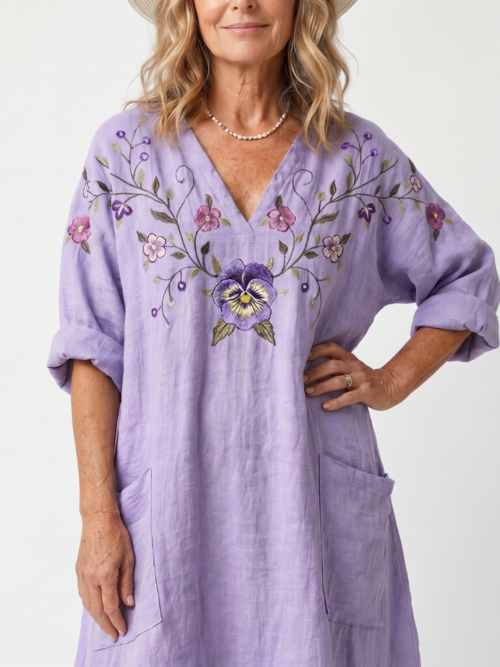 Tavi | Floral Oversized Pocket Midi Dress