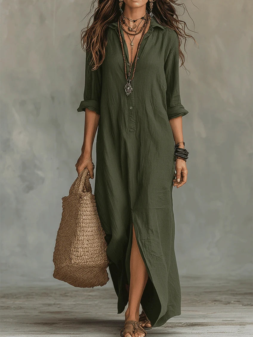 Willow | Button-Front Shirt Maxi Dress