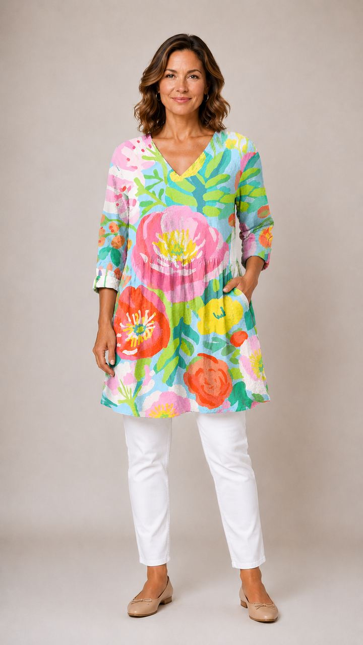Valerie | Long Blouse with V-Neck