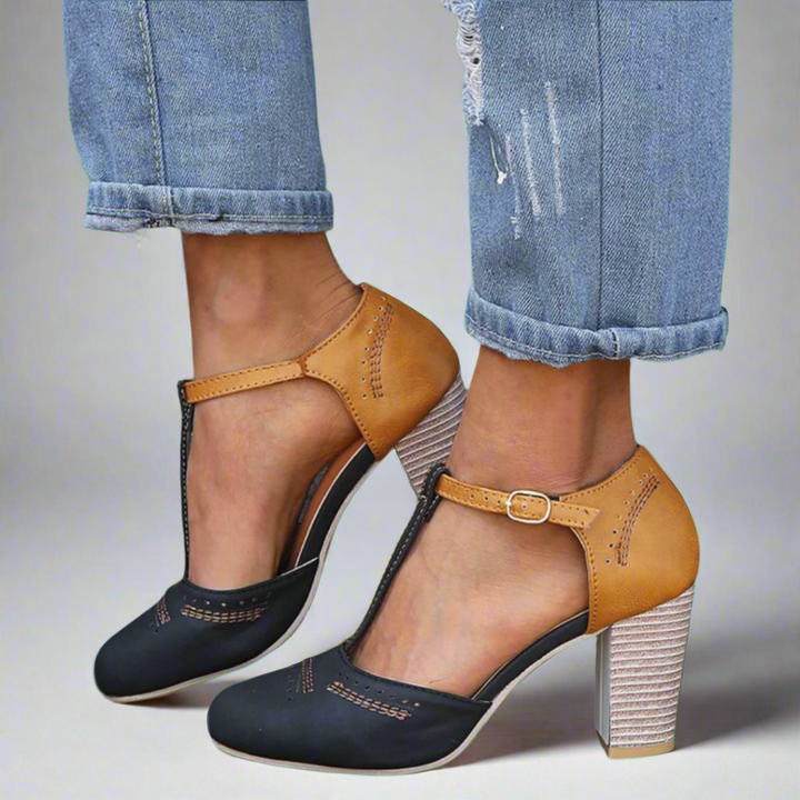 Mavilda | T-Strap Block Heel Shoes