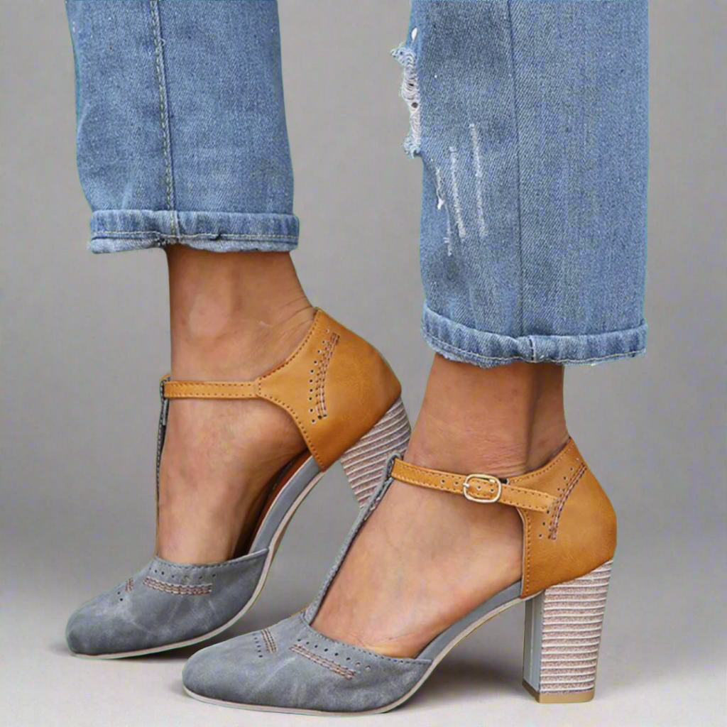 Mavilda | T-Strap Block Heel Shoes