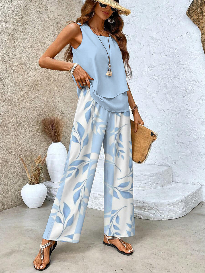 Jamie | Layered Top &amp; Wide-Leg Pants Set
