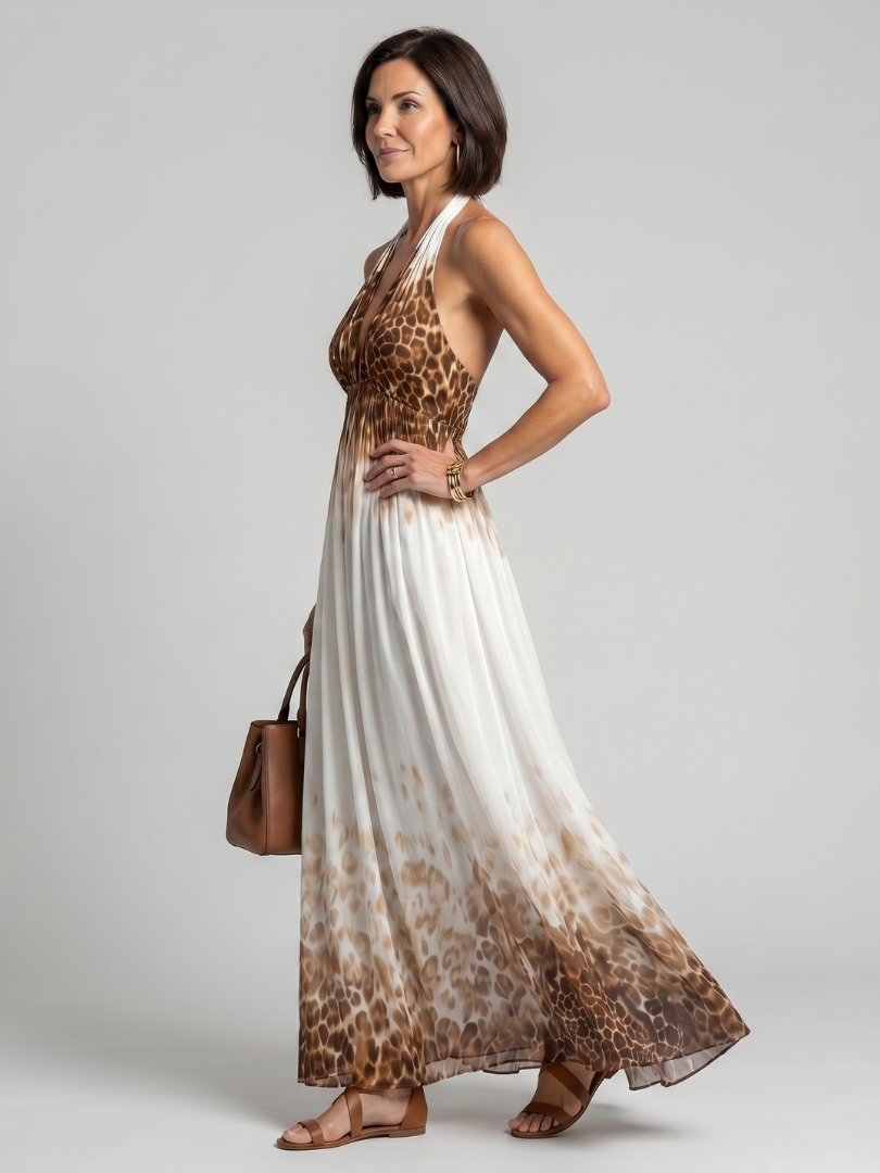 Gio | Pleated White Midi Dress