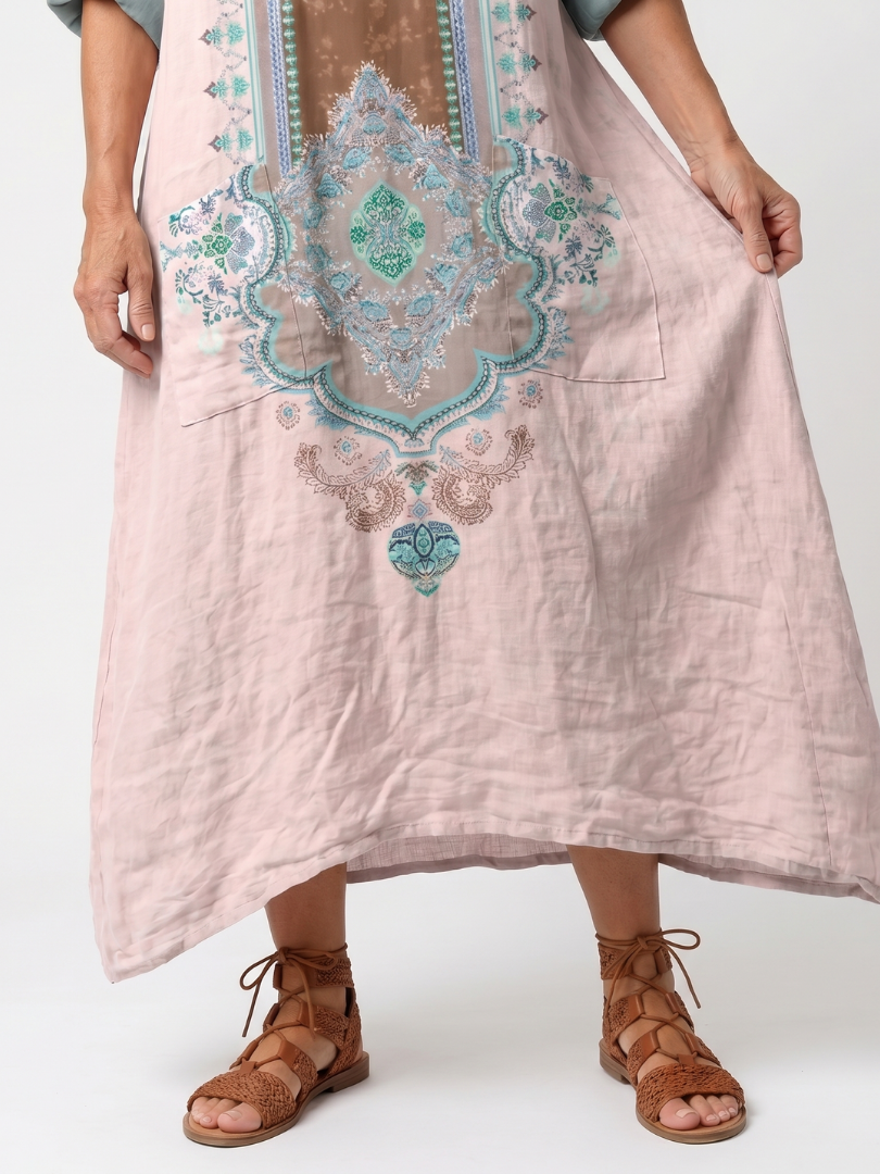 Kenza | Designer Panel Relaxed Pocket Midi Dress