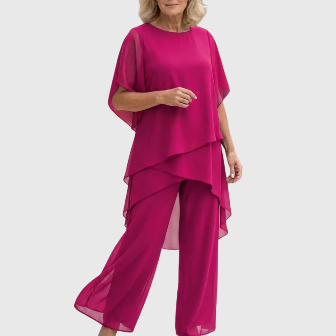 Elara | Layered Top &amp; Wide-Leg Pants Set