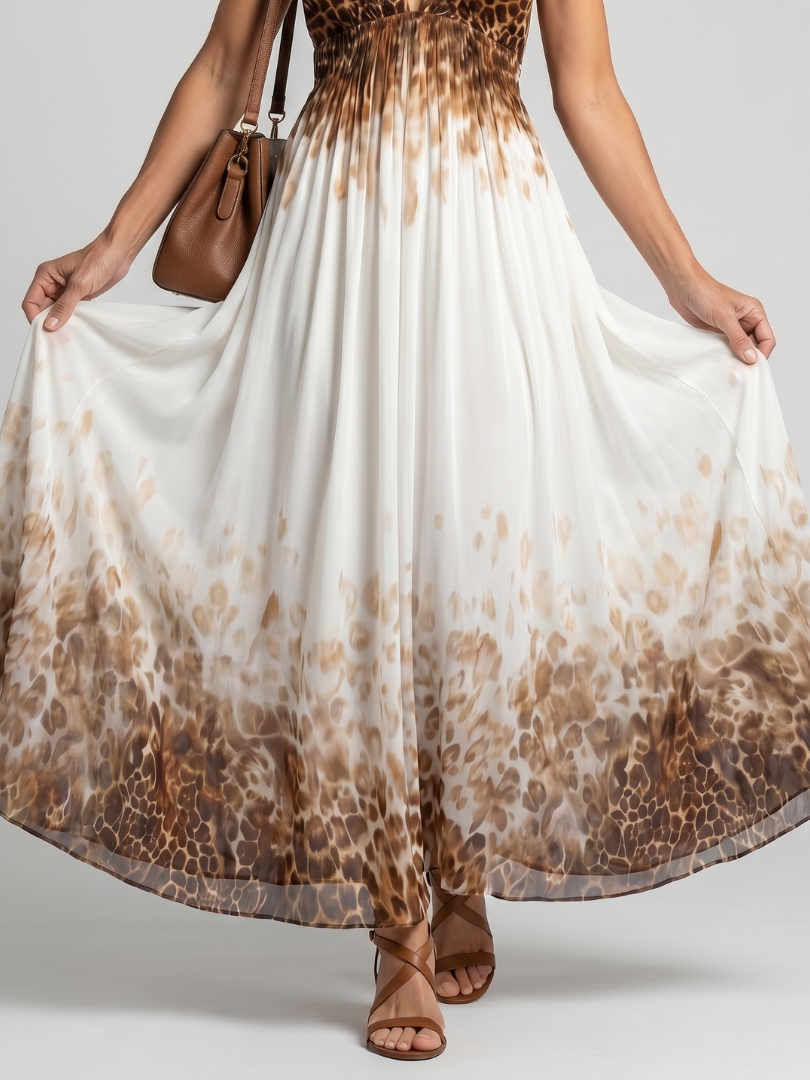 Gio | Pleated White Midi Dress