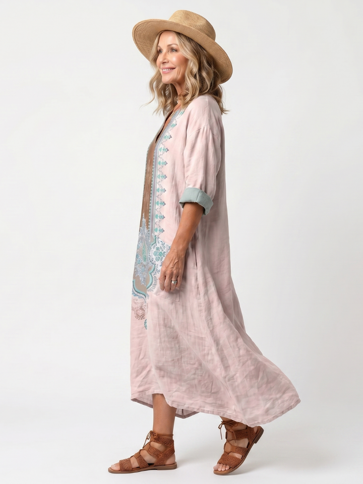 Kenza | Designer Panel Relaxed Pocket Midi Dress