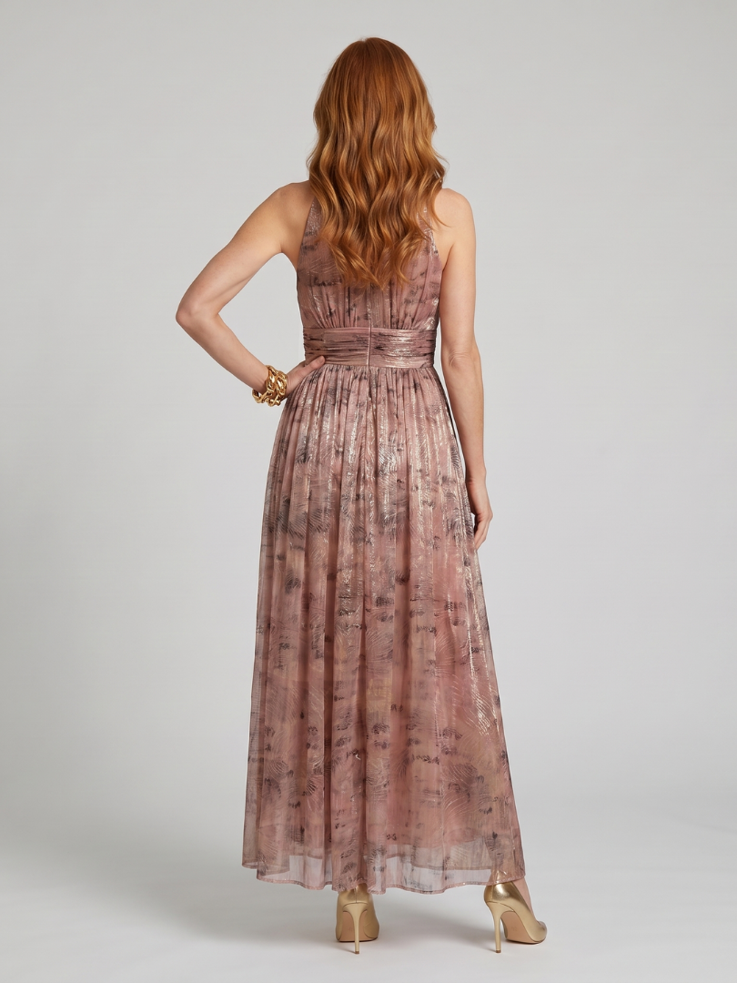 Isa | Textured Finish Sleeveless Midi Dress