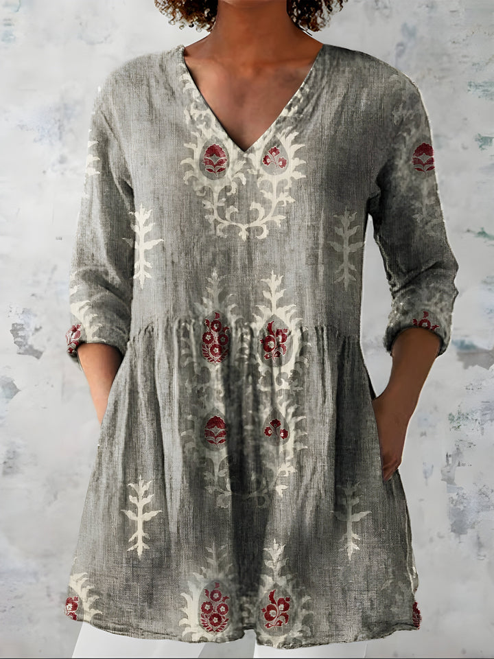 Everly | Long Blouse with V-Neck