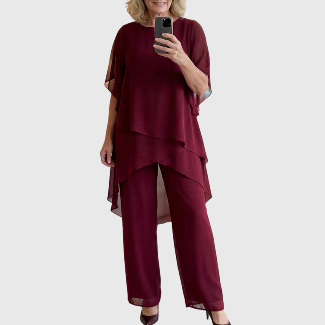 Elara | Layered Top &amp; Wide-Leg Pants Set