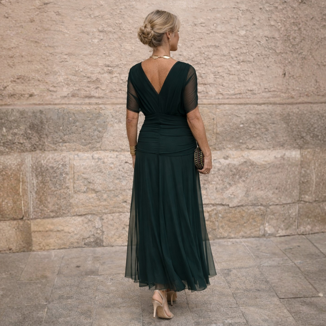 Lydia | Off-Shoulder Draped Maxi Dress