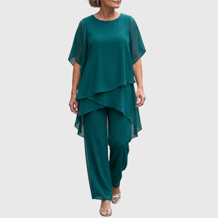 Elara | Layered Top &amp; Wide-Leg Pants Set