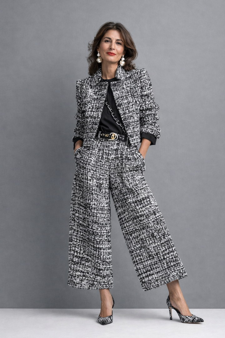 Lucía | Tweed Jacket &amp; Wide-Leg Pants Set