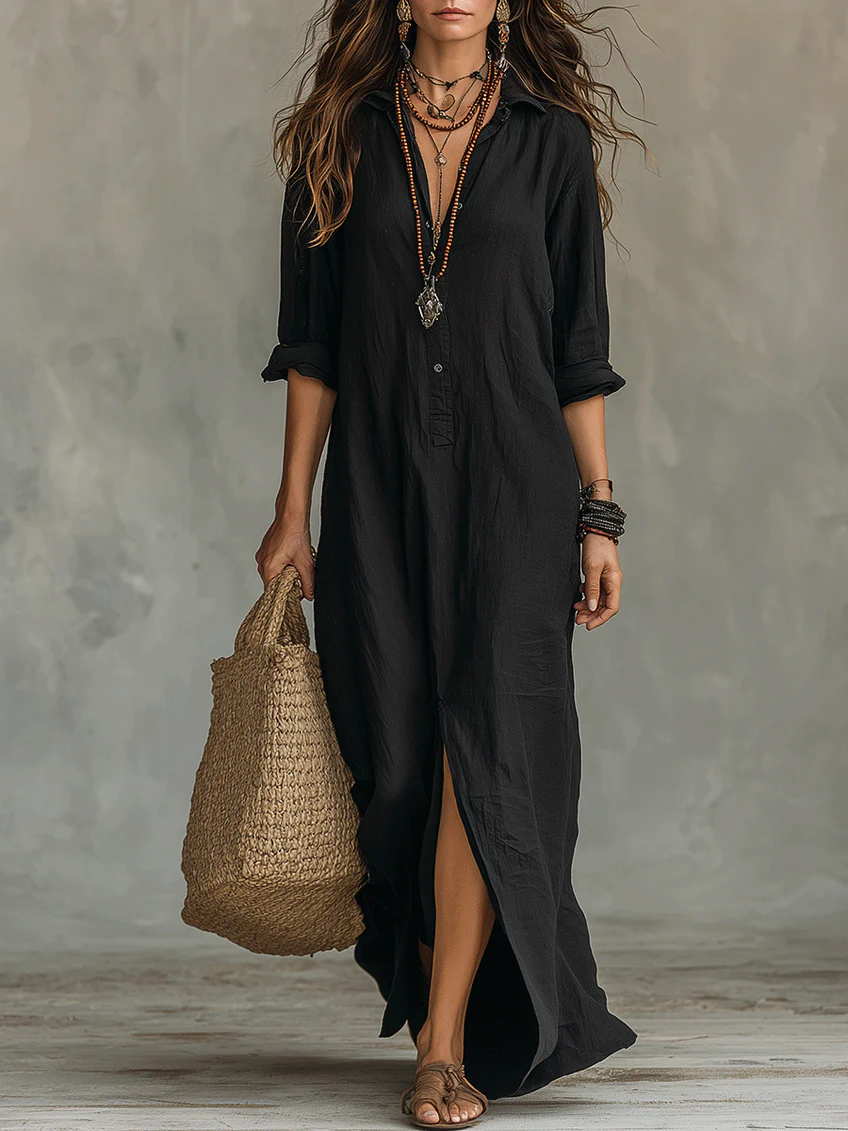 Willow | Button-Front Shirt Maxi Dress