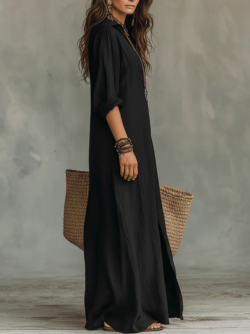 Willow | Button-Front Shirt Maxi Dress