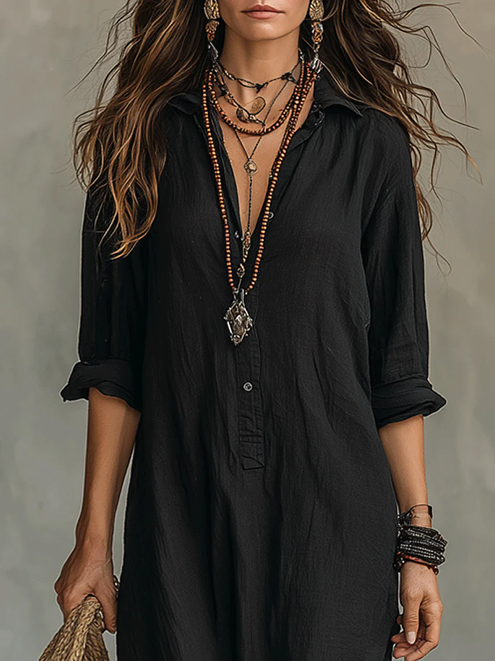 Willow | Button-Front Shirt Maxi Dress