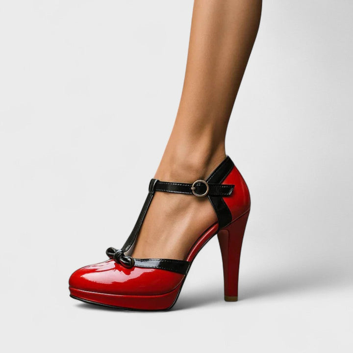 Oriah | T-Strap Bow Platform Heels