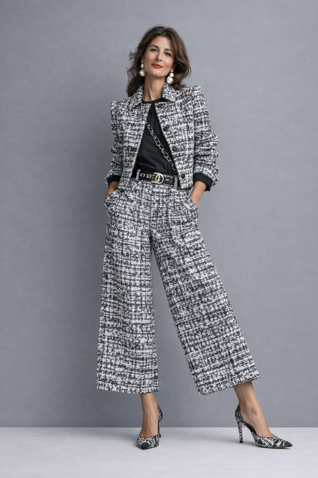 Lucía | Tweed Jacket &amp; Wide-Leg Pants Set