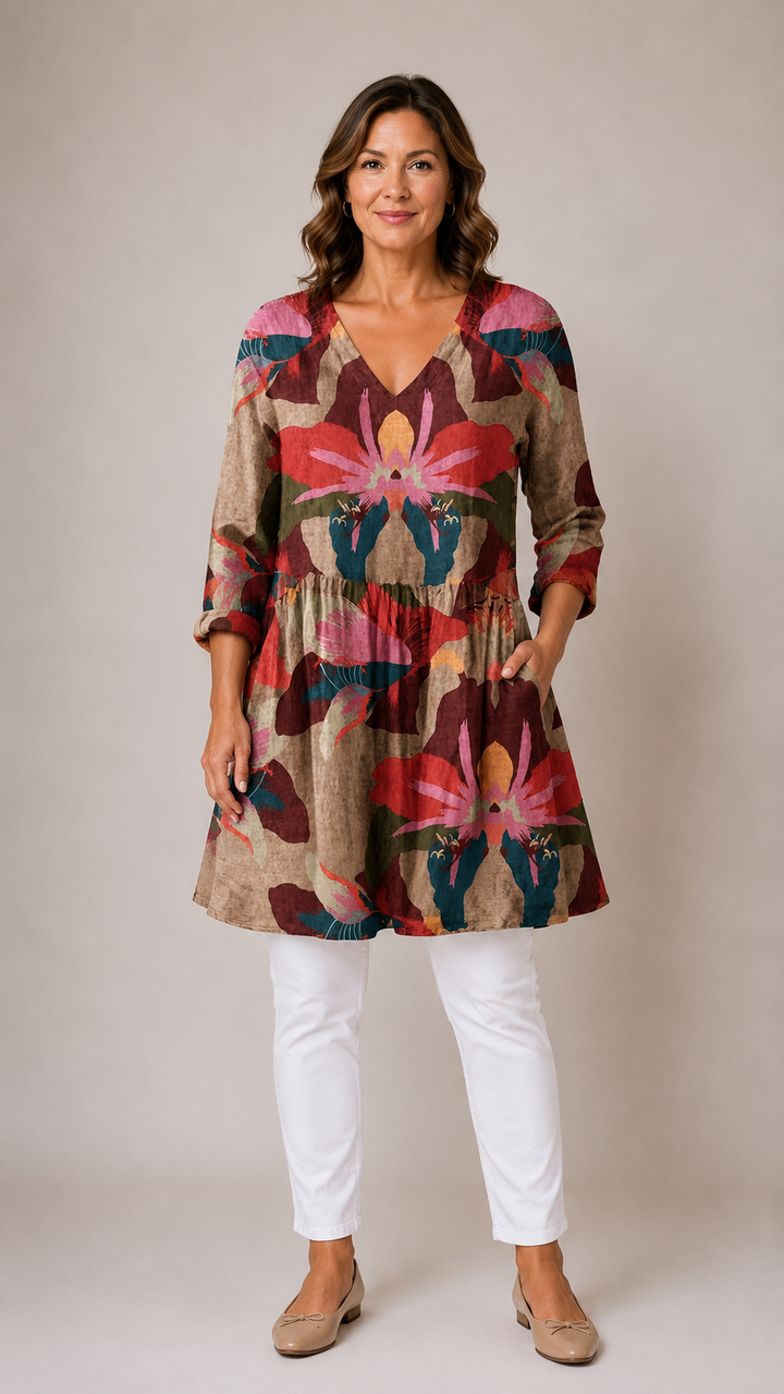 Cassidy | Long Blouse with V-Neck