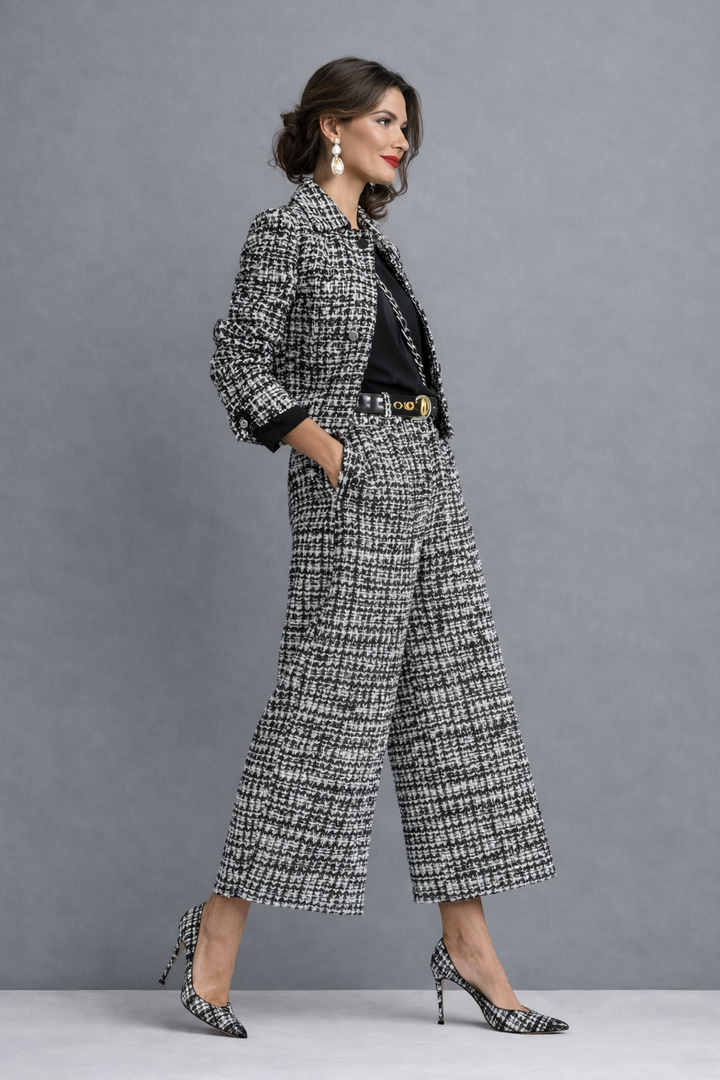 Lucía | Tweed Jacket &amp; Wide-Leg Pants Set