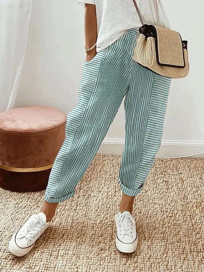Amynelle | Relaxed Striped Cropped Pants