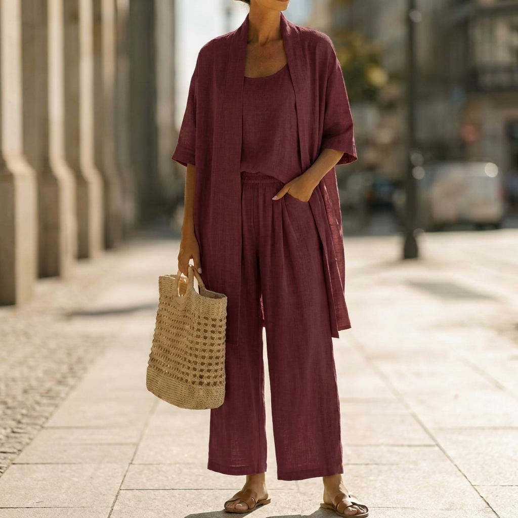 Abigail | Three-Piece Wide-Leg Pants Set