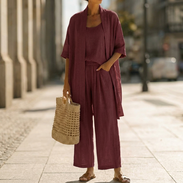 Abigail | Three-Piece Wide-Leg Pants Set