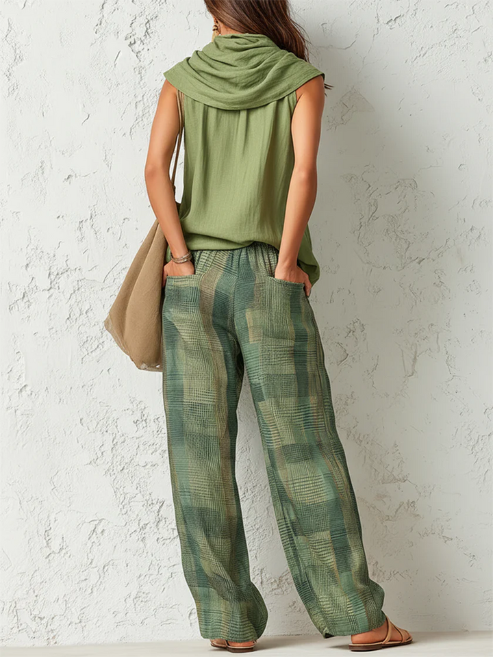 Paula - Boho Blouse And Wide Leg Pants Set