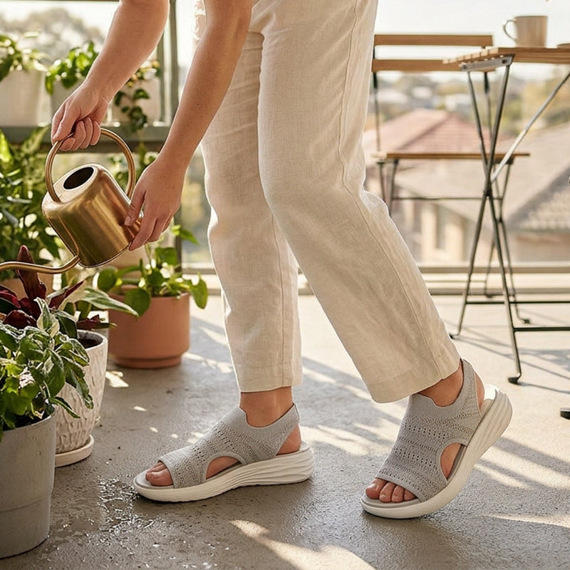 Zina - Breathable Knit Platform Sandals